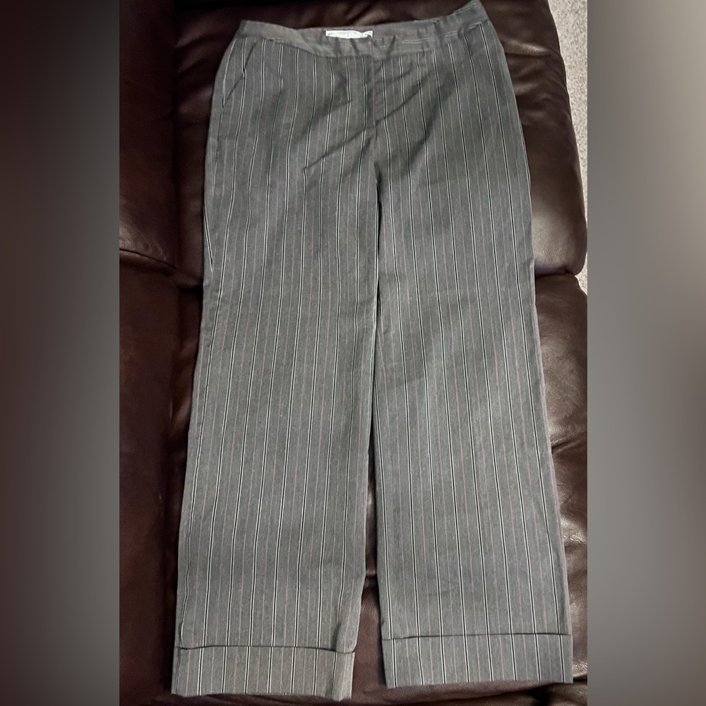 David Brooks Charcoal Pinstripe Dress Pants